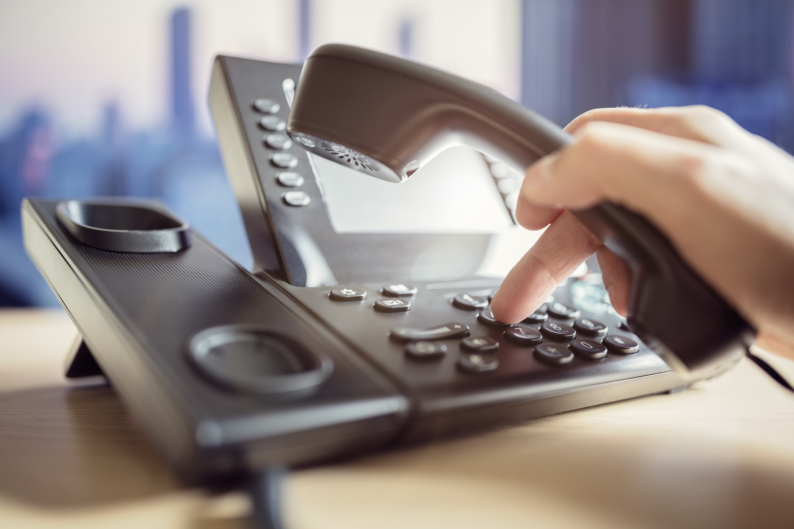 Image of a phone for business landlines page by business telephony experts, Claritel